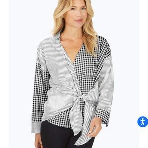 Kaya Non-Iron Pattern Play Wrap Shirt